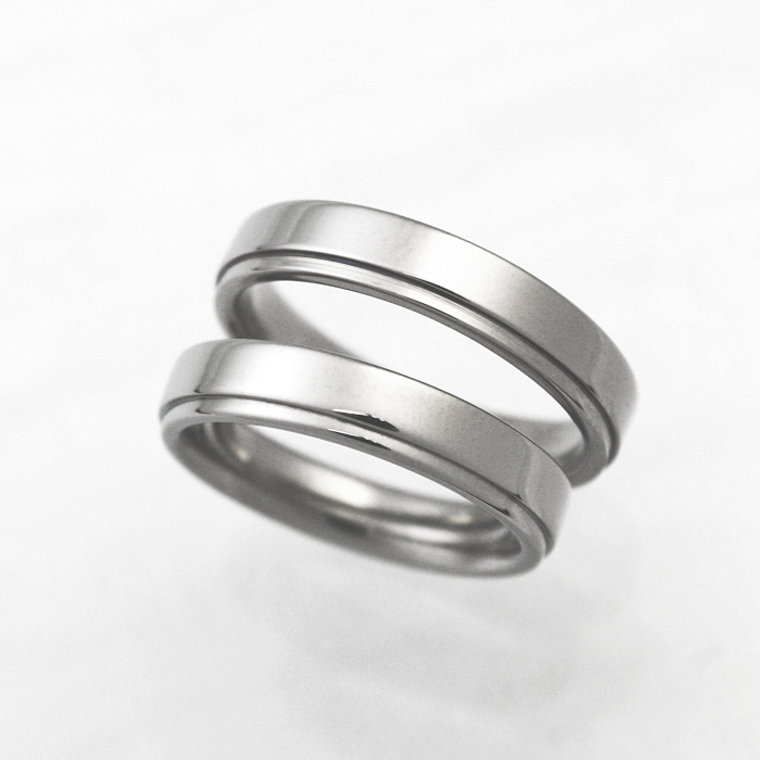 スマートなシンプルデザインペアリング（純チタン）金属アレルギー対応の指輪 結婚指輪、マリッジリング | 結婚指輪、チタンリングの専門店 島田工房