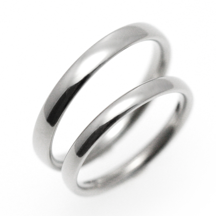 王道デザインの甲丸ペアリング（純チタン）金属アレルギー対応の指輪 結婚指輪、マリッジリング 結婚指輪、チタンリングの専門店 島田工房