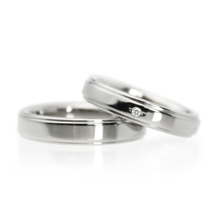 金属アレルギー対応の指輪 結婚指輪、マリッジリング（純チタン）m-034 ...