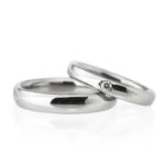 チタン結婚指輪 チタンマリッジリング 金属アレルギー対応 定番の甲丸リングにダイヤモンド0.03ct金属アレルギー対応で安心の純チタン結婚指輪・ペアリング ノンメッキ・ノンコーティングのアレルギーフリーリング