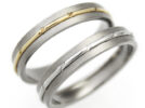 チタン結婚指輪 チタンマリッジリング 金属アレルギー対応 チタン×プラチナ＆ゴールドつや消し仕上でスタイリッシュに金属アレルギー対応で安心の純チタン結婚指輪・ペアリング 刻印無料のマリッジリング記念日にも