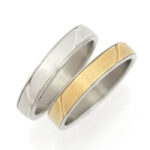 チタン結婚指輪 チタンマリッジリング チタン×プラチナ&K18ゴールドコンビデザインペアリングナチュラルな雰囲気の世代を問わず身につけやすいリング