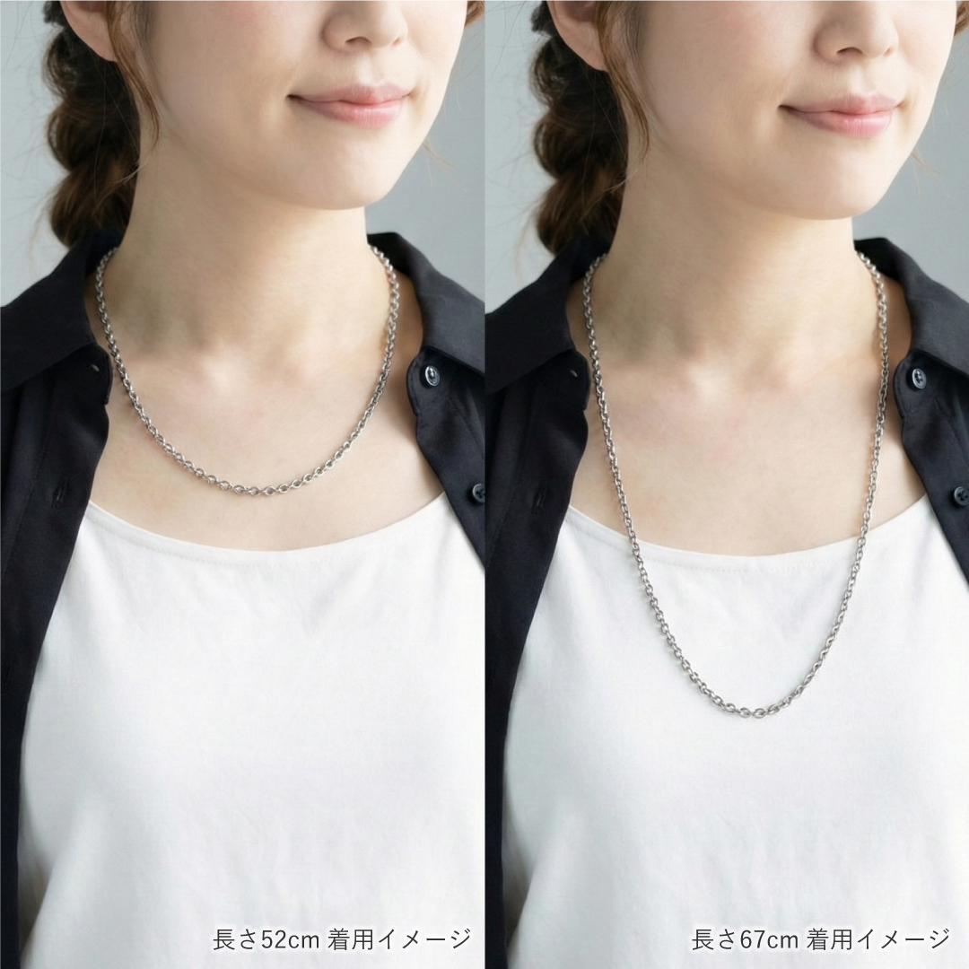 金属アレルギー対応 純チタンアズキチェーンネックレス 幅5mm | 結婚