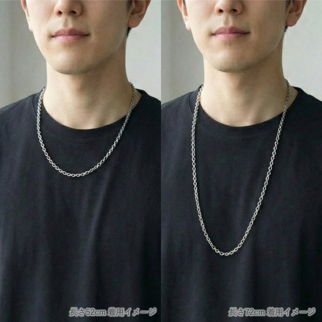 金属アレルギー対応 純チタンアズキチェーンネックレス 幅5mm | 結婚